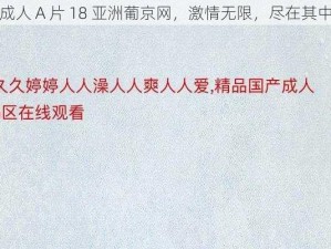 成人 A 片 18 亚洲葡京网，激情无限，尽在其中