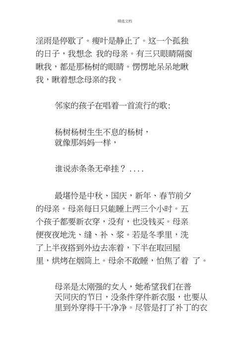 母亲经典小说全文免费，带你领略经典文学的魅力