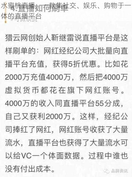 水蜜桃直播，一款集社交、娱乐、购物于一体的直播平台