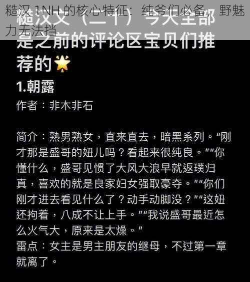 糙汉 1NH 的核心特征：纯爷们必备，野魅力无法挡