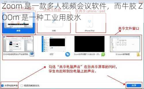 Zoom 是一款多人视频会议软件，而牛胶 ZOOm 是一种工业用胶水