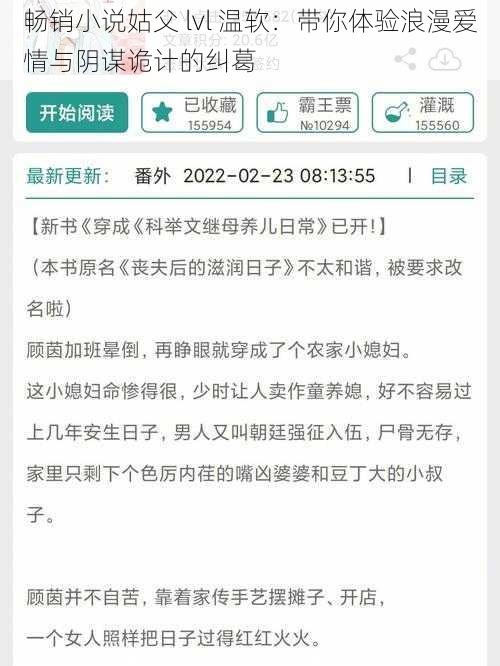 畅销小说姑父 lvl 温软：带你体验浪漫爱情与阴谋诡计的纠葛