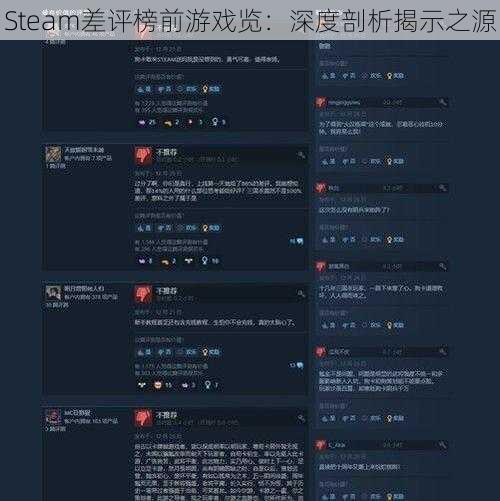 Steam差评榜前游戏览：深度剖析揭示之源