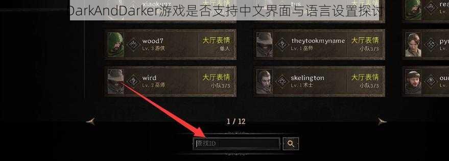 DarkAndDarker游戏是否支持中文界面与语言设置探讨