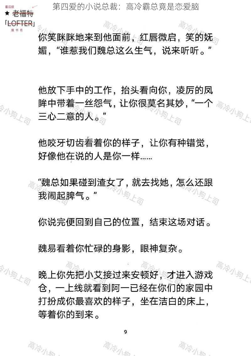 第四爱的小说总裁：高冷霸总竟是恋爱脑