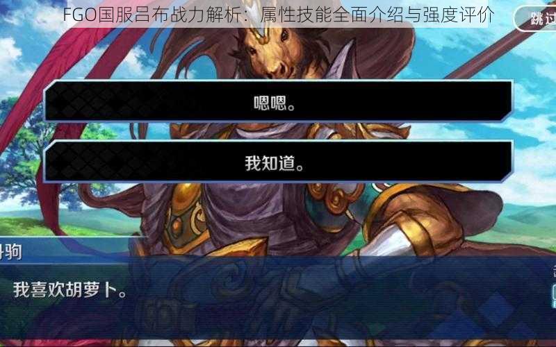 FGO国服吕布战力解析：属性技能全面介绍与强度评价