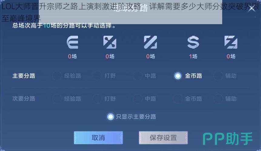 LOL大师晋升宗师之路上演刺激进阶攻略：详解需要多少大师分数突破界限至巅峰境界