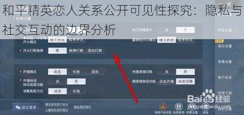 和平精英恋人关系公开可见性探究：隐私与社交互动的边界分析